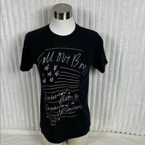 Fall Out Boy American Beauty/American Psycho band black  t-shirt S punk pop emo